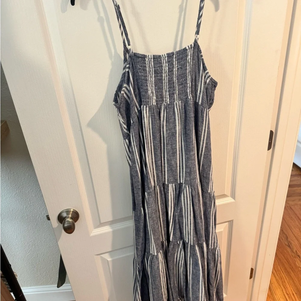 beachlunchlounge Navy and White Striped Dress - Picture 2 of 2
